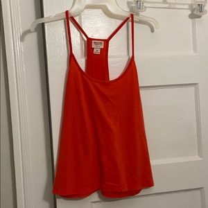 Orangey Red Cropped Tank Top